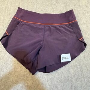 Athleta Run With It Short Womens XS Purple Orange Trim Running Workout Shorts